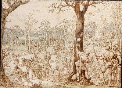 Jeux partagés (scène de banquet dans la forêt, lors d