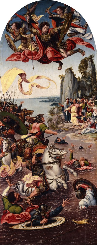 Moïse séparant la mer Rouge en présence de Saint Michel - Bernard van Orley