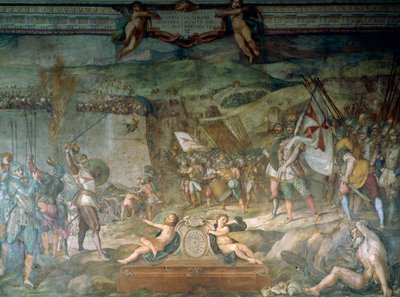 Bataille de Bona entre Génois et Turcs, 16 septembre - Bernardino Barbatelli Poccetti