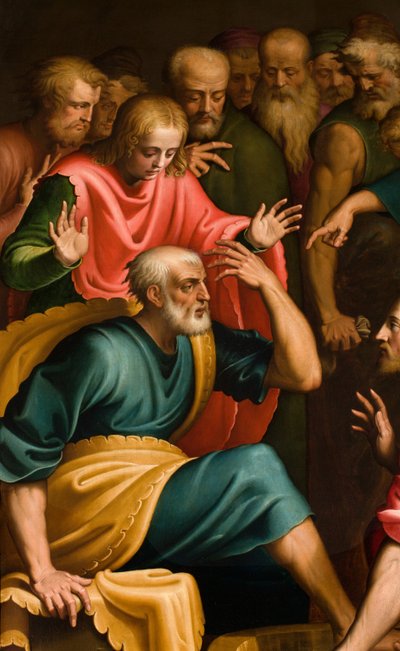 Chapelle du Saint-Sacrement, Première travée côté sud, Bernardino Campi, Lavement des pieds, Détail 1569 - Bernardino Campi