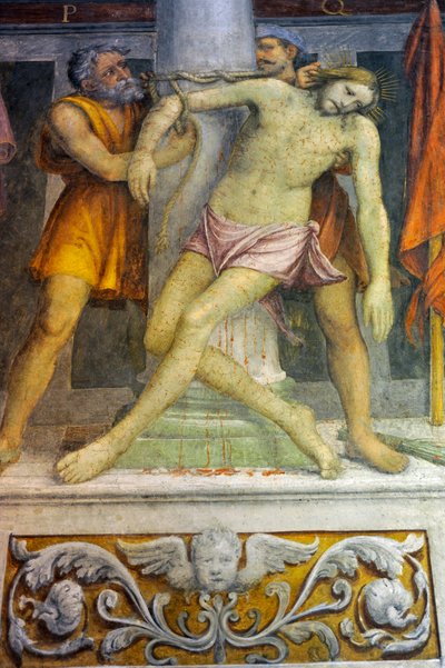 Jésus attaché à la colonne, fresque de Bernardino Luini dans l