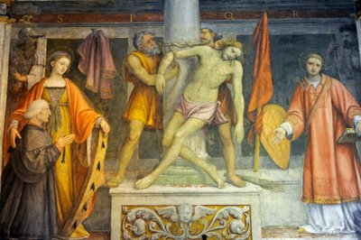 Jésus attaché à la colonne, fresque de Bernardino Luini dans l