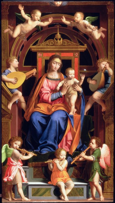Madone et enfant en majesté - Bernardino Luini