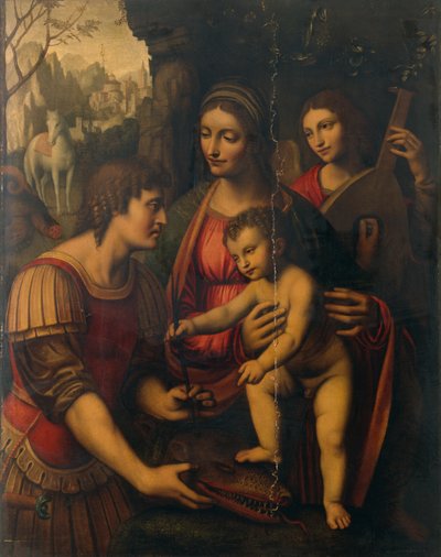 Madone et enfant avec Saint Georges et un ange - Bernardino Luini