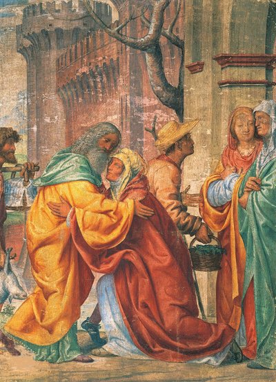Rencontre de Saints Joachim et Anne à la Porte Dorée - Bernardino Luini