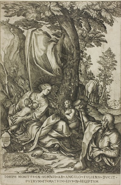 Repos pendant la fuite en Égypte - Bernardino Passeri