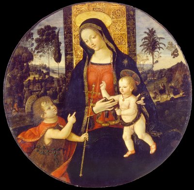 Vierge et enfant avec Jean-Baptiste enfant, 1490-1500 - Bernardino Pinturicchio