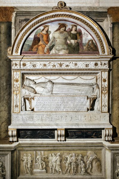 Monument funéraire en hommage à Giovanni Basso della Rovere (1403-1483) - Fresque de Pinturicchio (Bernardino di Betto) (1454-1513) 1484-1492 Rome, Basilique de Santa Maria del Popolo - Bernardino di Betto Pinturicchio