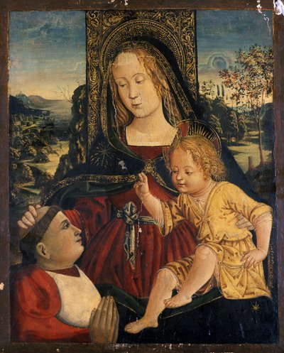 Madonna et Enfant avec un Cardinal comme bienfaiteur, c.1500 - Bernardino di Betto Pinturicchio
