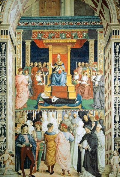 Pie II canonisant Sainte Catherine de Sienne en 1461 - Bernardino di Betto Pinturicchio