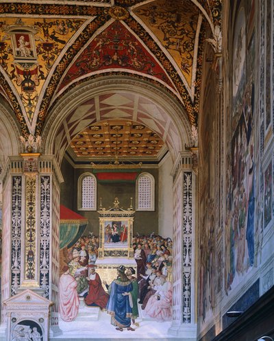 Histoires de Pie II : Piccolomini élu cardinal par Bernardino Pinturicchio (vers 1452-1513), Bibliothèque Piccolomini, Cathédrale de Sienne - Bernardino di Betto Pinturicchio