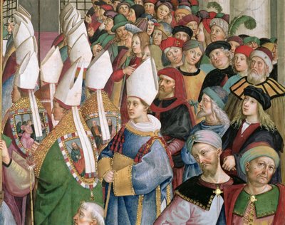 Les cardinaux traversant la foule de spectateurs laïcs, détail de 