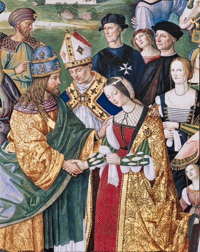 Bibliothèque Piccolomini, mur sud-est : Énée Sylvius présente Éléonore d