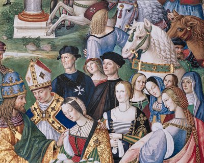 La Bibliothèque Piccolomini, mur sud-est : "Énée Sylvius présente Éléonore d