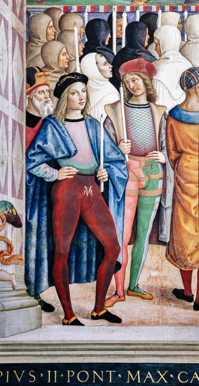 Bibliothèque Piccolomini, mur sud-ouest : « Pie II canonise Sainte Catherine de Sienne, 29 juin » - Bernardino di Betto Pinturicchio