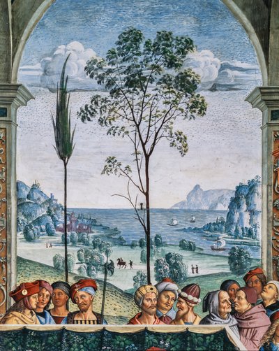 Bibliothèque Piccolomini, mur sud-ouest : "Pie II préside la Diète de Mantoue, 1er juin" - Bernardino di Betto Pinturicchio