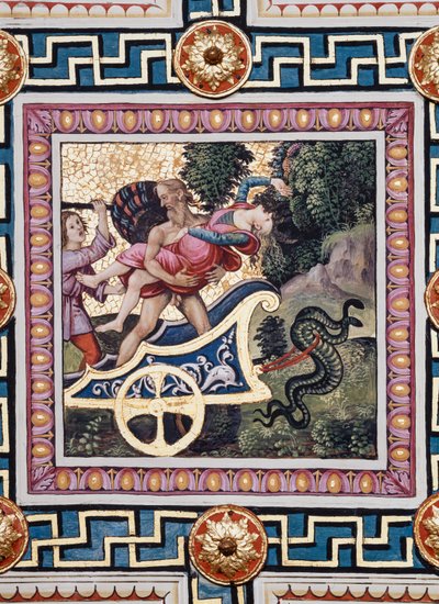 La Bibliothèque Piccolomini, le plafond : "Le Rapt de Proserpine", fresque de Bernardino di Betto, dit Pinturicchio - Bernardino di Betto Pinturicchio
