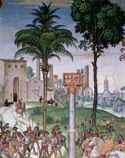 Vue de Sienne avec la Cathédrale et Porta Camollia - Bernardino di Betto Pinturicchio