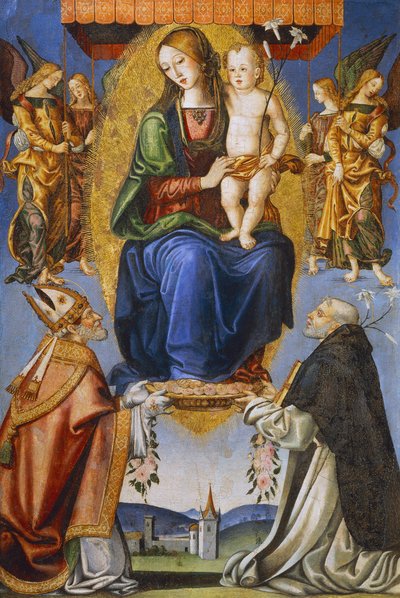 Madone et enfant avec Saint Séverin et Dominique - Bernardino di Mariotto