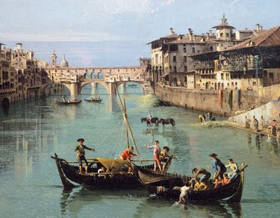 Fleuve Arno et Ponte Vecchio à Florence - Bernardo Bellotto