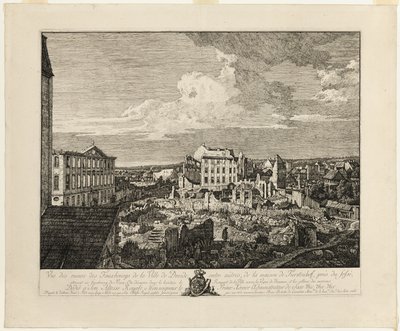 Les ruines de la banlieue de Pirnaischer avec le Palais Fürstenhof - Bernardo Bellotto