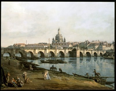 Vue de Dresde depuis la rive droite de l