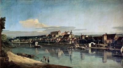 Vue de Pirna depuis la rive droite de l