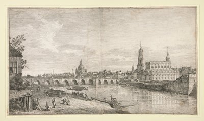 Vue du pont de Dresde sur l
