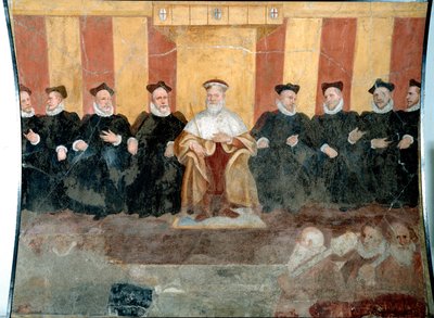 Le Doge de Gênes Giacomo Durazzo Grimaldi (vers 1503-1579) entouré de Sénateurs Fresque par Bernardo Castello (1557-1629) 16e siècle Gênes, Museo di Sant 