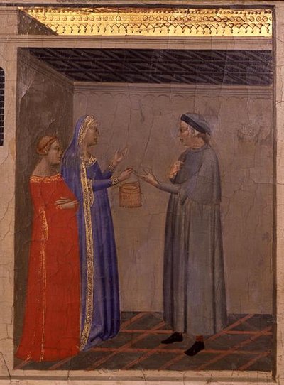 Panneau de prédelle représentant une scène de 
