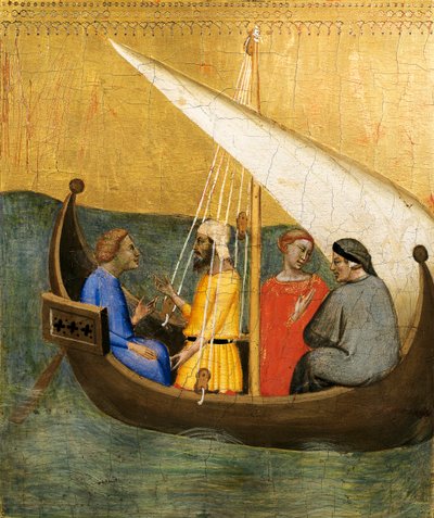 Panneau de prédelle représentant une scène de "La Légende de la Ceinture Sacrée" - Bernardo Daddi