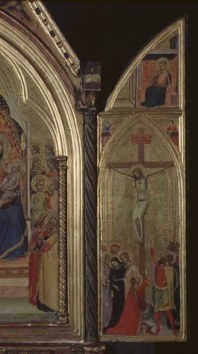 Triptyque (panneau droit) La Crucifixion du Christ et Annonciation (haut) 1338 - Bernardo Daddi
