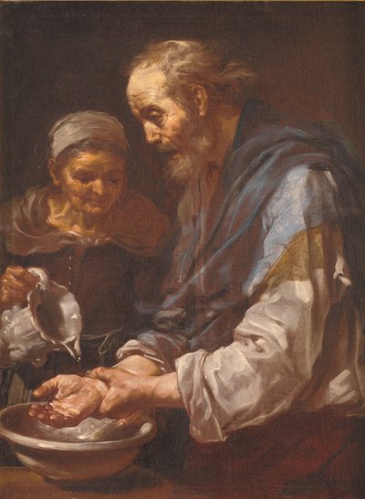 Vieil homme se lavant les mains - Bernardo Eberhart Keilhau