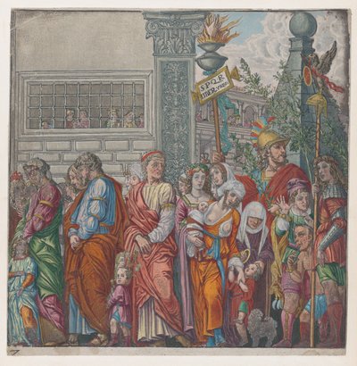 Feuille 7 : procession, du Triomphe de Jules César, 1599 - Bernardo Malpizzi