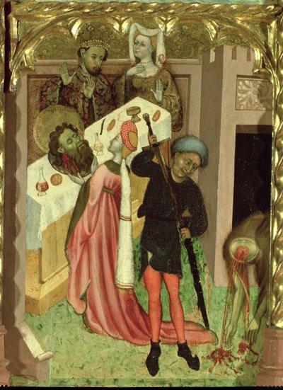 Retable de Saint Jean Baptiste : Décapitation de Saint Jean et présentation de sa tête par Salomé au banquet d