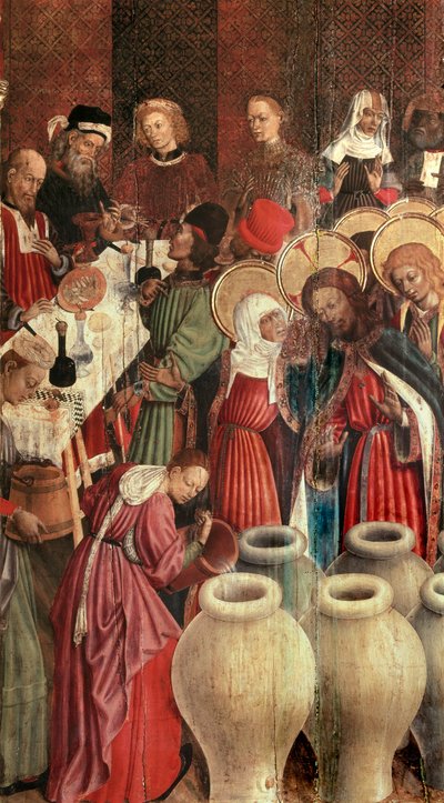 Retable de la Transfiguration, détail des noces de Cana - Bernardo Martorell