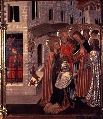 La Guérison du Possédé, panneau de prédelle du Retable de la Transfiguration - Bernardo Martorell
