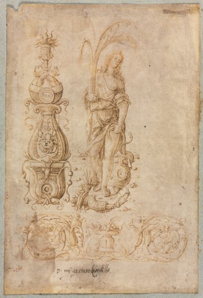 Design pour un candélabre, figure allégorique de l
