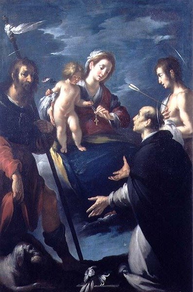 Madone du Rosaire avec Saint Roch, Saint Dominique et Saint Sébastien - Bernardo Strozzi