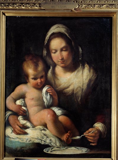 La Vierge à la cuillère. Peinture par Bernardo Strozzi (1581-1644) - Bernardo Strozzi