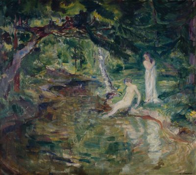 Couple se baignant dans la forêt - Bernhard Dorotheus Folkestad