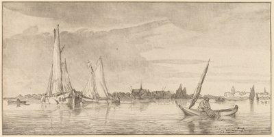 Rivière avec ville, 1775 - Bernhard Schreuder