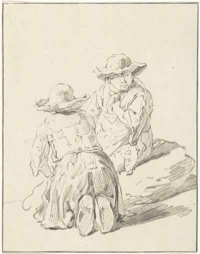 Deux garçons assis par terre - Bernhard Schreuder