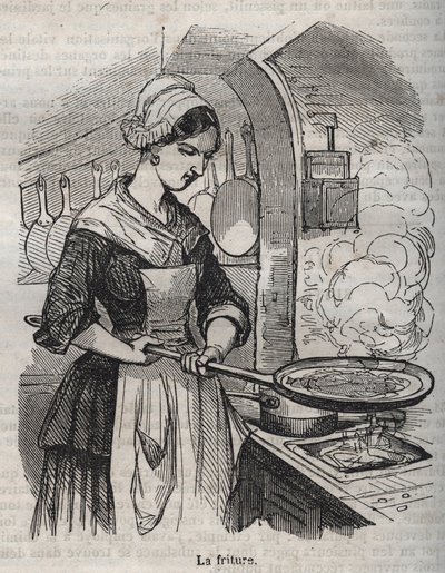 La friture - gravure dans « La Physiologie du goût » par Jean Anthelme Brillat-Savarin - Bertall