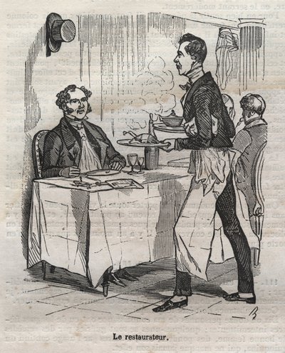 Le restaurateur - gravure dans « La Physiologie du goût » par Jean Anthelme Brillat-Savarin - Bertall