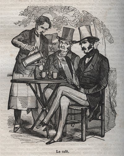 Le café - gravure dans « La Physiologie du goût » de Jean Anthelme Brillat Savarin - Bertall