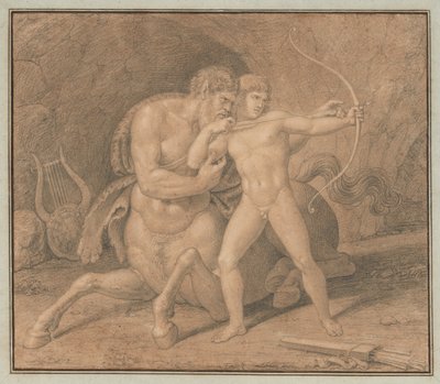 Chiron enseignant à Achille à tirer à l