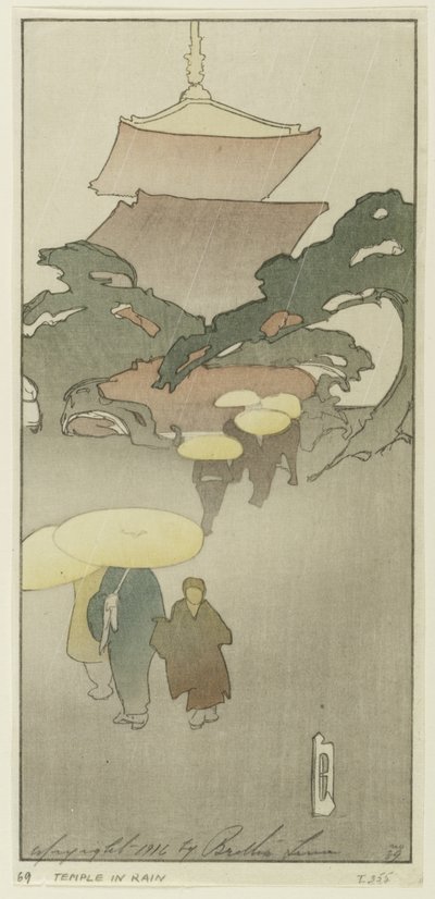 Temple sous la pluie - Bertha Boynton Lum