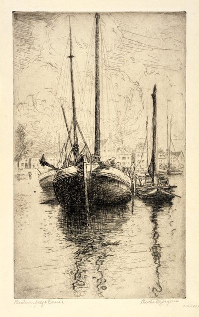 Bateaux sur le canal de Delft - Bertha E. Jaques