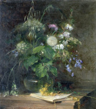 Fleurs sauvages dans un vase en verre - Bertha Wegmann